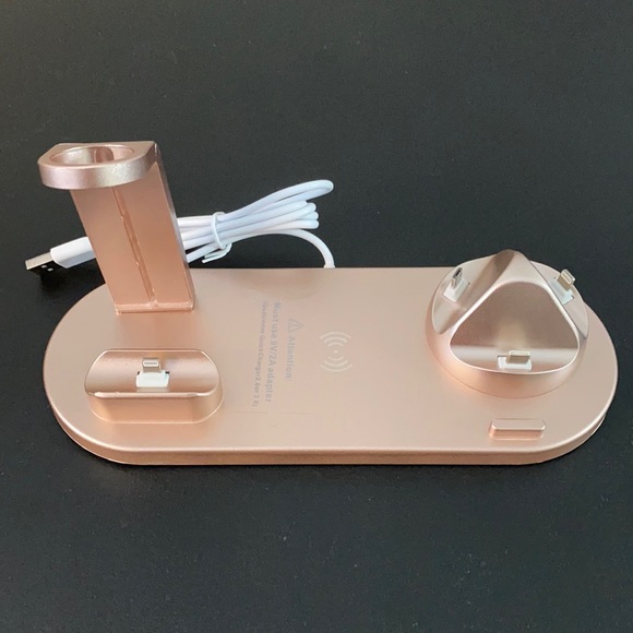Rose 3-in-1 Wireless Charging Station w/USB Cable—Samsung or Apple - Picture 1 of 5